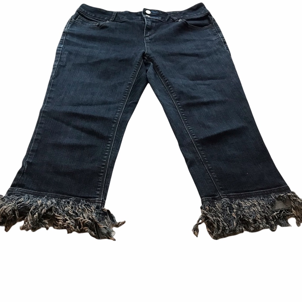 Simply Vera Vera Wang Straight Leg Jeans with Fringe size 6P